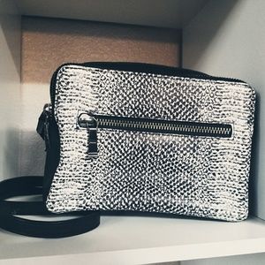 Black and White Halogen crossbody purse